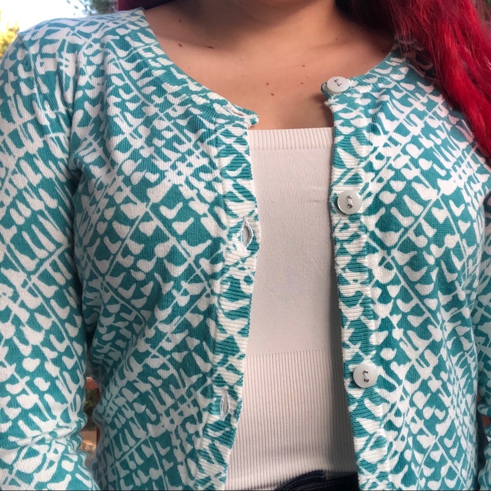 Light Blue Patterned Cardigan - image 3
